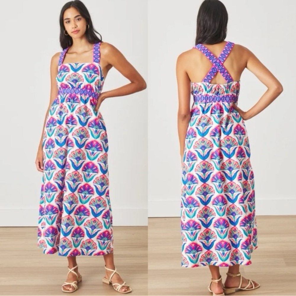 Printfresh 2X Geo Floral Maxi Dress